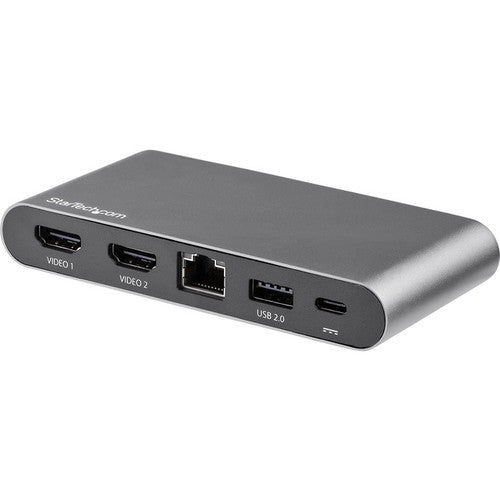 StarTech.com USB C Dock - 4K Dual Monitor HDMI USB-C Docking Station - 100W Power Delivery Passthrough, GbE, 2x USB-A - Multiport Adapter DK30C2HAGPD