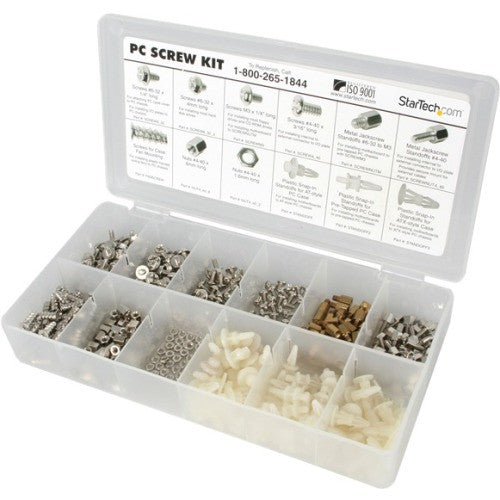 StarTech.com Deluxe Assortiment PC Screw Kit - Écrous à vis et entretoises - Assortiment de 12 vis de boîtier PC courantes - Kit de vis PCSCREWKIT