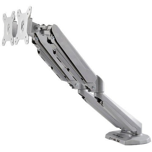StarTech.com Desk Mount Dual Monitor Arm with USB & 3.5mm Audio - Desk Clamp Ergonomic VESA Mount for up to 32 inch Displays - Full Motion ARMSLIMDUOS
