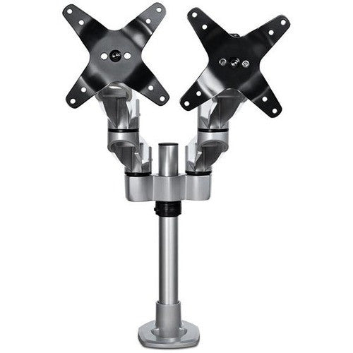 StarTech.com Bras pour double écran de bureau – Support VESA articulé haut de gamme pour écrans jusqu'à 27" – Hauteur réglable – Pince/œillet ARMDUALPS