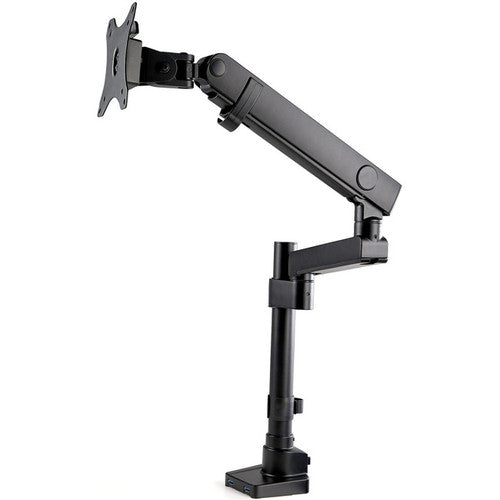 StarTech.com Desk Mount Monitor Arm with 2x USB 3.0 ports - Full Motion Single Monitor Pole Mount up to 8kg VESA Display - C-Clamp/Grommet ARMPIVOT2USB3