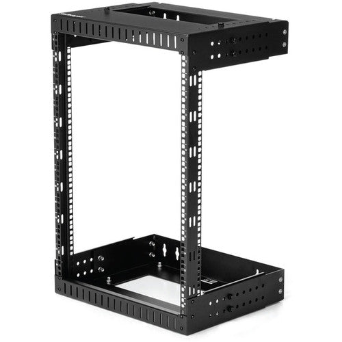 StarTech.com Rack réseau mural 15U 19" - Profondeur réglable 12-20" Cadre ouvert pour salle de serveurs/AV/données/équipement informatique avec écrous cage RK15WALLOA