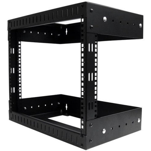 StarTech.com Rack réseau mural 8U 19" - Profondeur réglable 12-20" Cadre ouvert pour salle de serveurs/AV/données/équipement informatique avec écrous cage RK812WALLOA