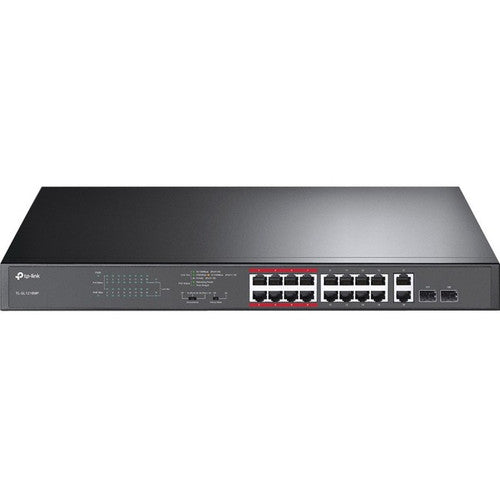 TP-Link 16-Port 10/100Mbps + 2-Port Gigabit Unmanaged PoE Switch TL-SL1218MP