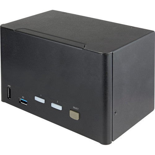 StarTech.com Commutateur KVM DisplayPort 2 ports pour quatre moniteurs 4K 60 Hz UHD HDR, commutateur KVM DP 1.2, hub USB 3.0 2 ports, 4 ports USB HID, audio, raccourci clavier SV231QDPU34K