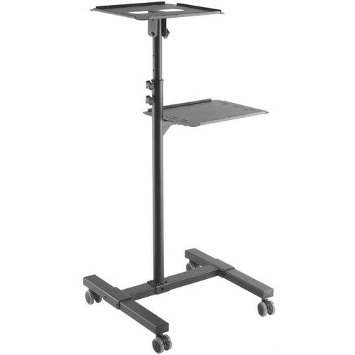StarTech.com Mobile Projector and Laptop Stand/Cart, Heavy Duty Portable Projector Stand/Presentation Cart (22lb/shelf), Height Adjustable ADJPROJCART