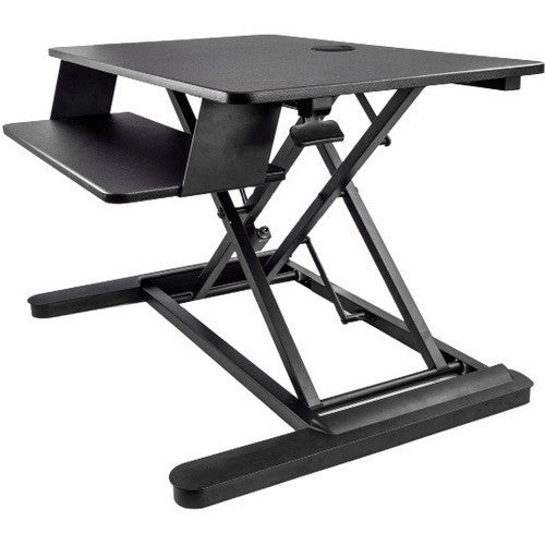 StarTech.com Corner Sit Stand Desk Converter with Keyboard Tray, Large Surface 35"x21" , Height Adjustable Ergonomic Tabletop Standing Desk ARMSTSCORNR