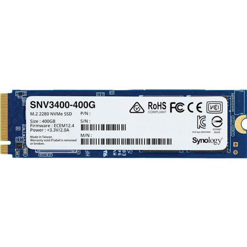 Synology SNV3400-400G 400 GB Solid State Drive - M.2 2280 Internal - PCI Express NVMe (PCI Express NVMe 3.0 x4) SNV3400-400G