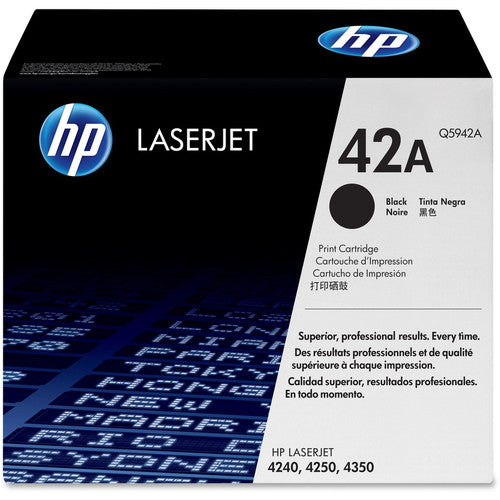 HP 42A (Q5942A) Original Standard Yield Laser Toner Cartridge - Single Pack - Black - 1 Each Q5942A