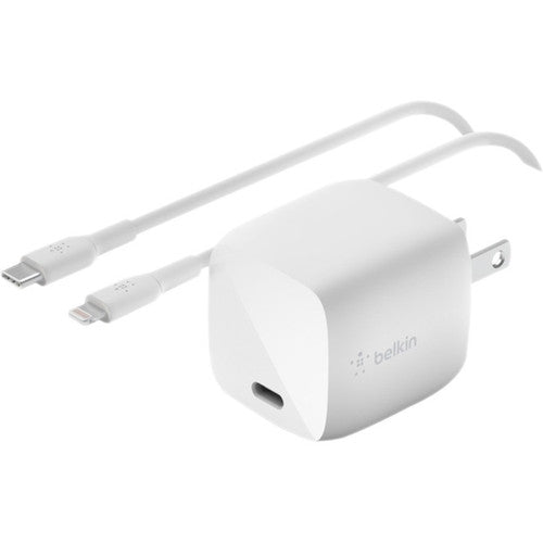 Chargeur mural Belkin BOOST↑CHARGE 30 W USB-C GaN + câble USB-C vers Lightning WCH001DQ1MWH-B5