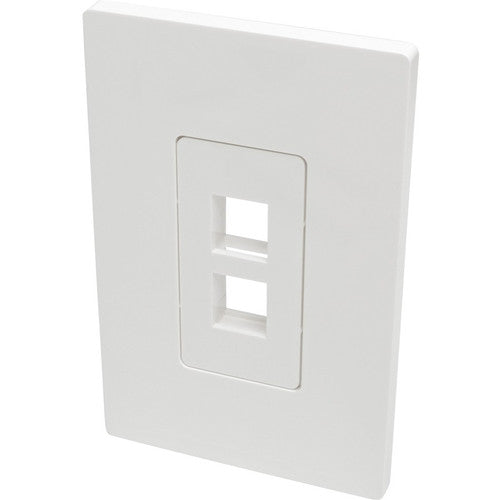 Tripp Lite N080-102 Plaque murale universelle Keystone à 2 ports simple Blanc