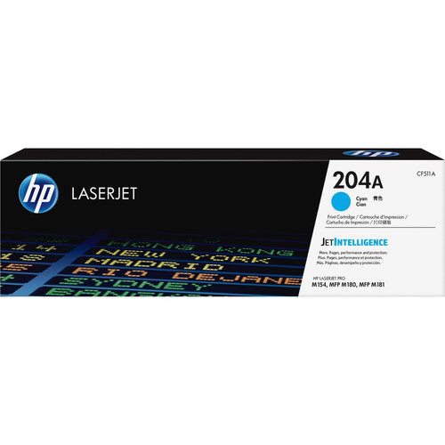 HP 204A (CF511A) Cartouche de toner laser originale à rendement standard - Cyan - 1 de chaque CF511A