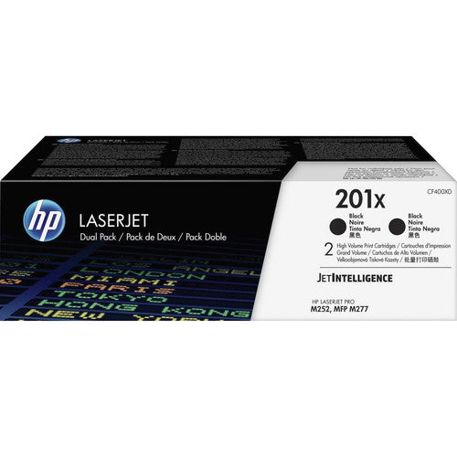 Cartouche de toner laser authentique HP 201X (CF400XD) à haut rendement - Noir - 2 / Carton CF400XD