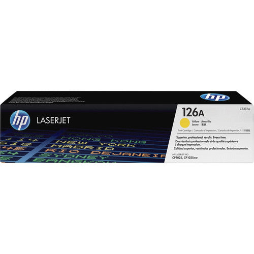 Cartouche de toner laser originale HP 126A (CE312A) à rendement standard - Paquet unique - Jaune - 1 pièce CE312A