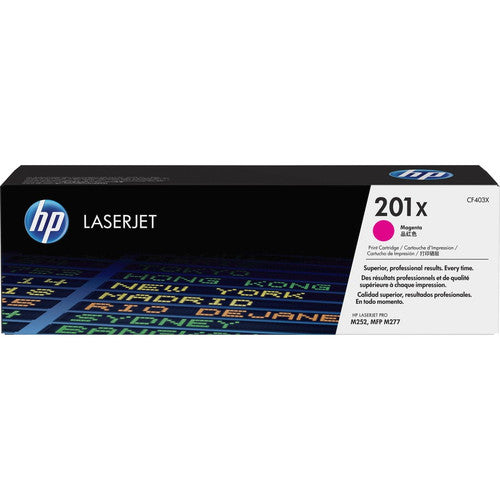 Cartouche de toner laser authentique HP 201X (CF403X) à haut rendement - Paquet unique - Magenta - 1 de chaque CF403X
