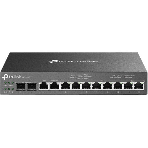 TP-Link ER7212PC - Routeur VPN Gigabit Omada avec ports PoE+ et capacité de contrôleur - Garantie à vie limitée ER7212PC