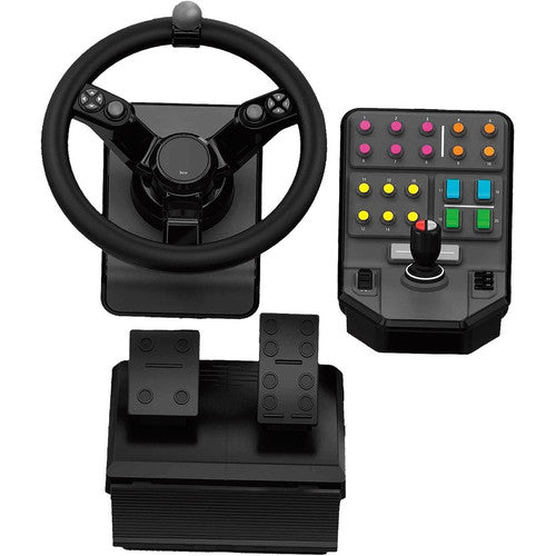 Logitech G Heavy Equipment Bundle Roue de simulation, pédales et platine de commande du panneau latéral 945-000063