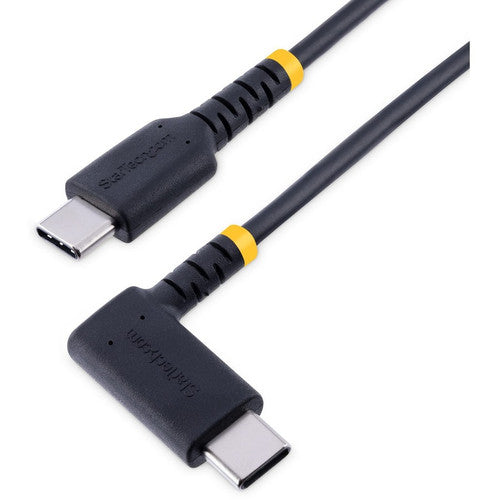StarTech.com Câble de chargement USB C à angle droit de 30 cm, 60 W PD 3 A, câble USB-C à charge rapide robuste, fibre d'aramide robuste et durable R2CCR-30C-USB-CABLE