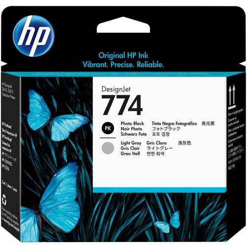 Tête d'impression jet d'encre originale HP 774 - Pack photo noir, gris clair P2W00A
