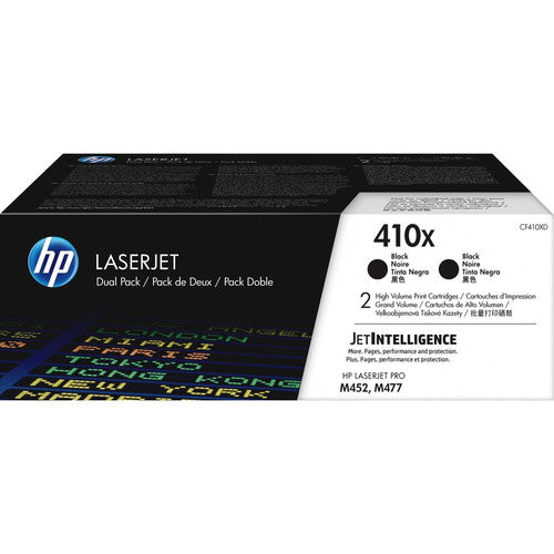 HP 410X (CF410XD) Original High Yield Laser Toner Cartridge - Black - 2 / Carton CF410XD