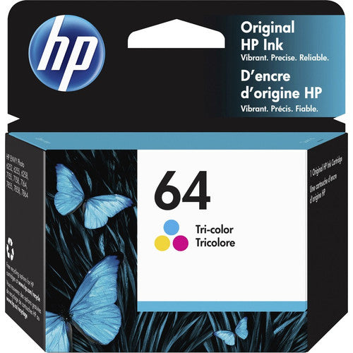 HP 64 Original Inkjet Ink Cartridge - Tri-color - 1 Each N9J89AN#140