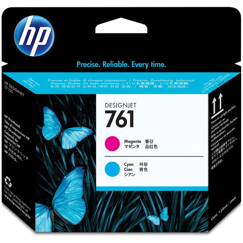 Tête d'impression jet d'encre originale HP 761 (CH646A) - Paquet unique - Cyan, Cyan - 1 de chaque CH646A