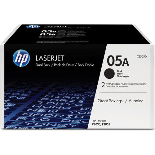 Cartouche de toner authentique HP 05A (CE505D) - Pack double CE505D