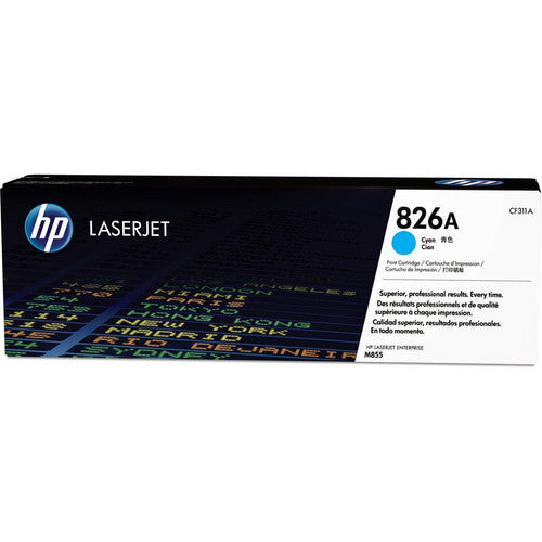 Cartouche de toner laser authentique à rendement standard HP 826A (CF311A) - Paquet unique - Cyan - 1 de chaque CF311A