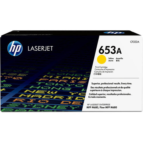 Cartouche de toner laser originale HP 653A (CF322A) à rendement standard - Paquet unique - Jaune - 1 de chaque CF322A