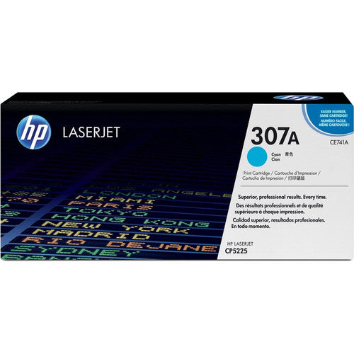 Cartouche de toner laser authentique HP 307A (CE741A) - Paquet unique - Cyan - 1 de chaque CE741A