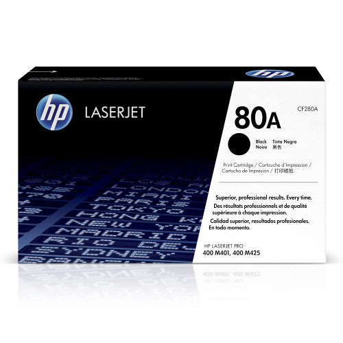 HP 80A Original Laser Toner Cartridge - Black - 2 / Pack CF280A-2PK
