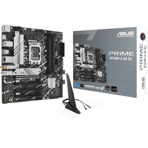 Asus Prime B760M-A AX D4 Desktop Motherboard - Intel B760 Chipset - Socket LGA-1700 - Micro ATX PRIMEB760M-AAXD4