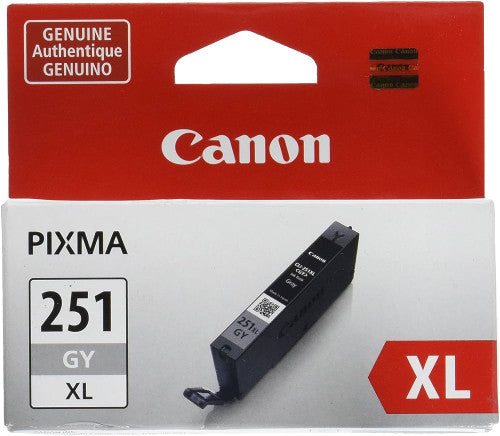 Cartouche d'encre jet d'encre originale haute capacité Canon CLI-251GY XL - Pack gris 6452B001
