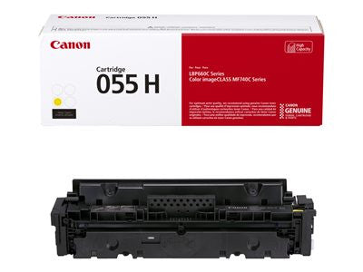 Cartouche de toner laser originale à haut rendement Canon 055H - Jaune - 1 paquet 3017C001