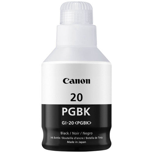 Bouteille d'encre pigmentée noire Canon GI-20 3383C001