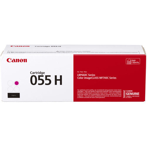 Cartouche de toner laser originale à haut rendement Canon 055H - Magenta - 1 paquet 3018C001