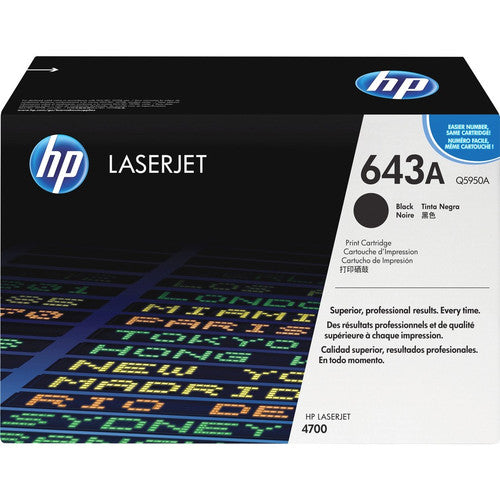 Cartouche de toner laser originale HP 643A (Q5950A) - Paquet unique - Noir - 1 de chaque Q5950A