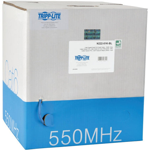 Tripp Lite 1000FT PVC CMR CAT 6 SOLID UTP BULK CABLE BLUE 1000' N222-01K-BL