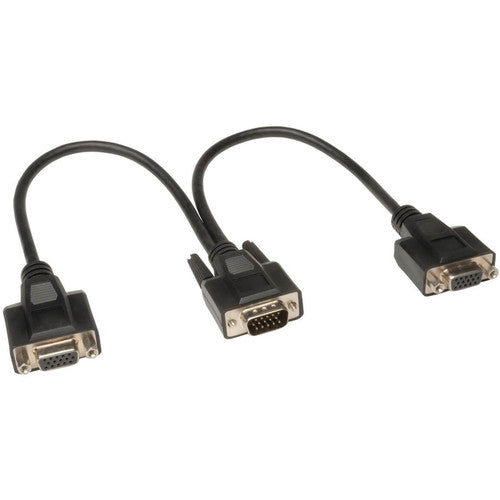 Câble répartiteur en Y pour moniteur VGA Tripp Lite 1 pi haute résolution HD15 M/2xF 1' P516-001-HR