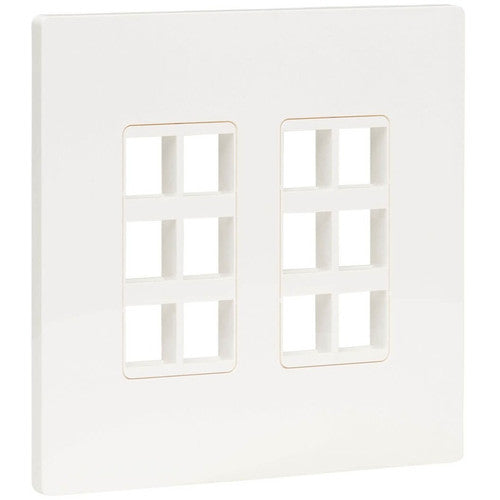 Tripp Lite by Eaton, plaque frontale double Keystone à 12 ports, blanche, TAA N080-212