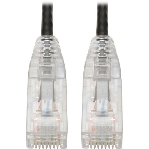 Tripp Lite by Eaton Cat6 UTP Patch Cable (RJ45) - M/M, Gigabit, Snagless, Molded, Slim, Black, 8 in N201-S8N-BK