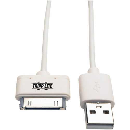 Tripp Lite 3ft USB/Sync Charge Cable 30-Pin Dock Connector for Apple White 3' M110-003-WH