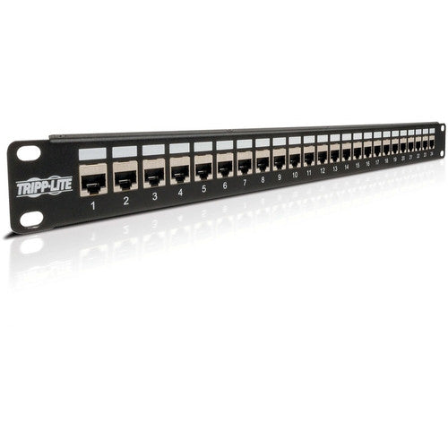 Tripp Lite Panneau de brassage Cat6 blindé à 24 ports via montage en rack RJ45 1URM TAA N254-024-SH