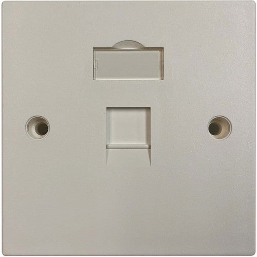 Tripp Lite by Eaton 1-Port UK-Style Keystone Wall Plate, Unloaded Shuttered Module, White N042U-W01-S
