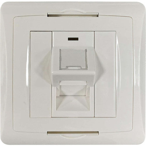 Tripp Lite by Eaton 1-Port UK-Style Wall Plate, Unloaded Shuttered Angled Module, White N042U-WK1-SA