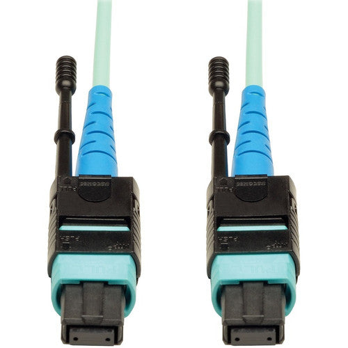 Tripp Lite by Eaton 10 Meter MTP / MPO Patch Cable, 24 Fiber, 100GbE Aqua OM3 Plenum N846-10M-24-P