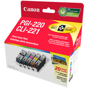 Cartouche d'encre jet d'encre originale Canon 2945B007 - Noir, Cyan, Magenta, Jaune - 5 / Paquet 2945B007