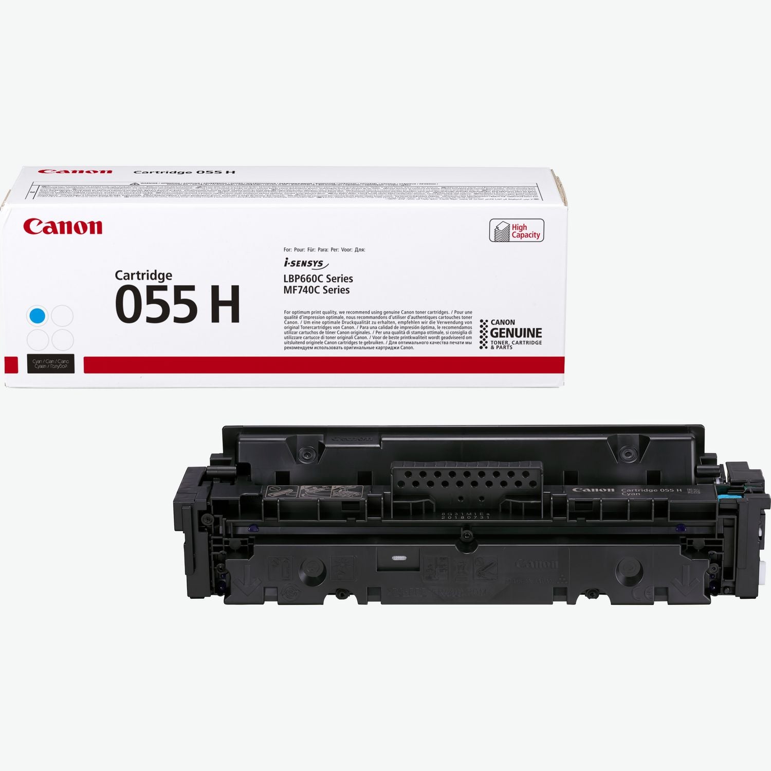 Cartouche de toner laser originale à haut rendement Canon 055H - Cyan - 1 paquet 3019C001