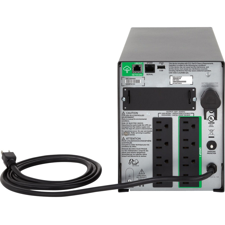 APC by Schneider Electric Smart-UPS 1000VA LCD 120V with SmartConnect SMT1000C