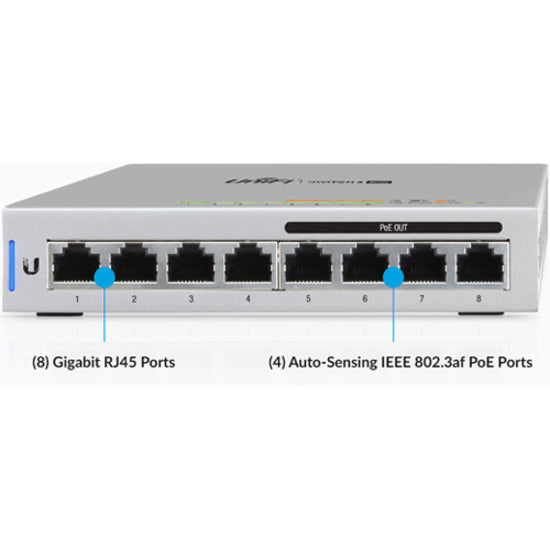 Ubiquiti 8 Port (4 Port POE) Switch US-8-60W